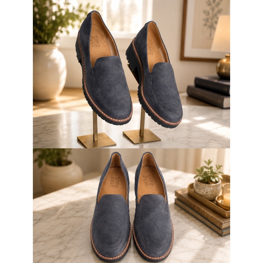 Naturalizer Gray Suede Slip On Loafers Comfort Flats Women's NWOT Sz 7.5